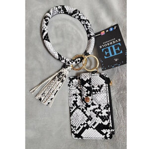 Snakeskin Keychain Card Wallet With Matching Wristlet
